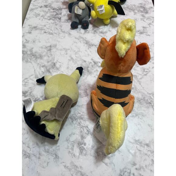 Tomy Pokeman Plushies 4 Pichu Pancham Mimikyu Growlithe Toys Soft Stuffed Anime - Picture 5 of 6